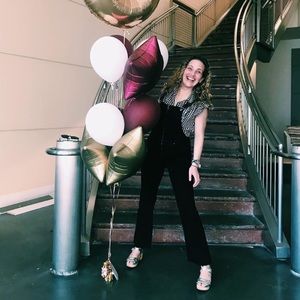 Zara Front Zip Black Denim Overalls